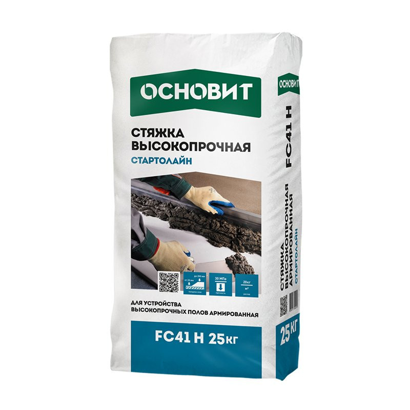 Стяжка пола Основит Старолайн FC41 H (Т-41), высокопрочная, 25 кг Стяжка пола Основит Старолайн FC41 H (Т-41), высокопрочная, 25 кг