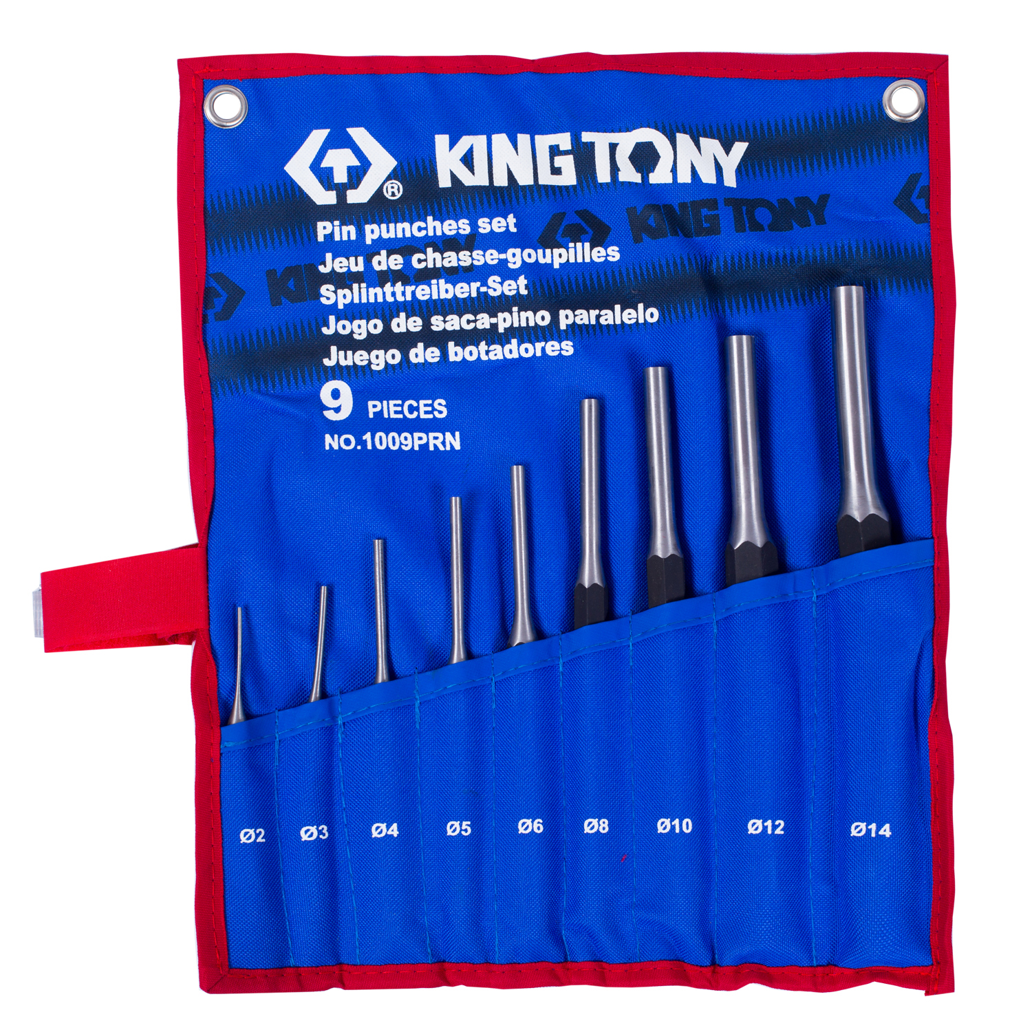 KING TONY Набор выколоток, чехол из теторона, 9 предметов KING TONY Набор выколоток, чехол из теторона, 9 предметов