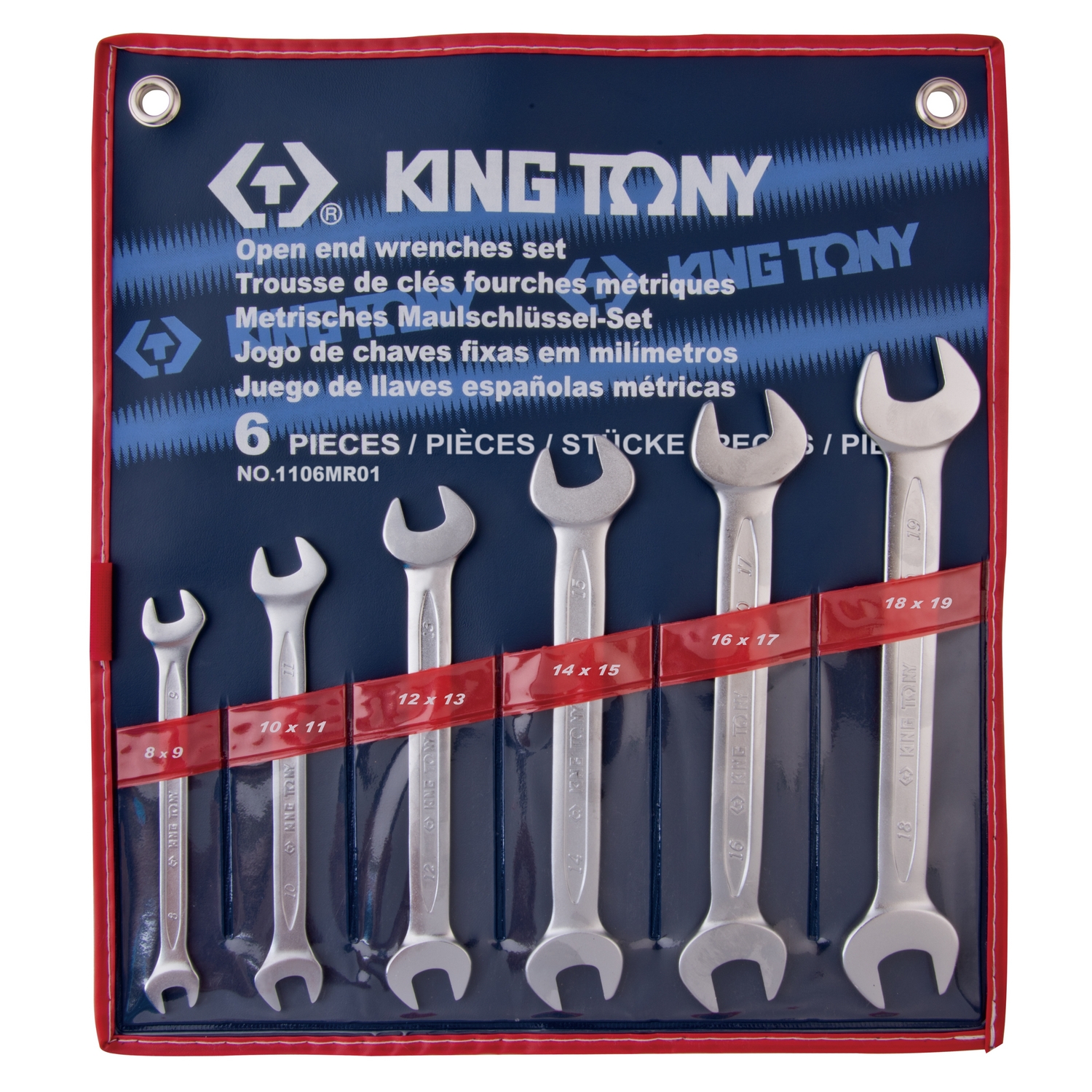 KING TONY Набор рожковых ключей, 8-19 мм, 6 предметов KING TONY Набор рожковых ключей, 8-19 мм, 6 предметов