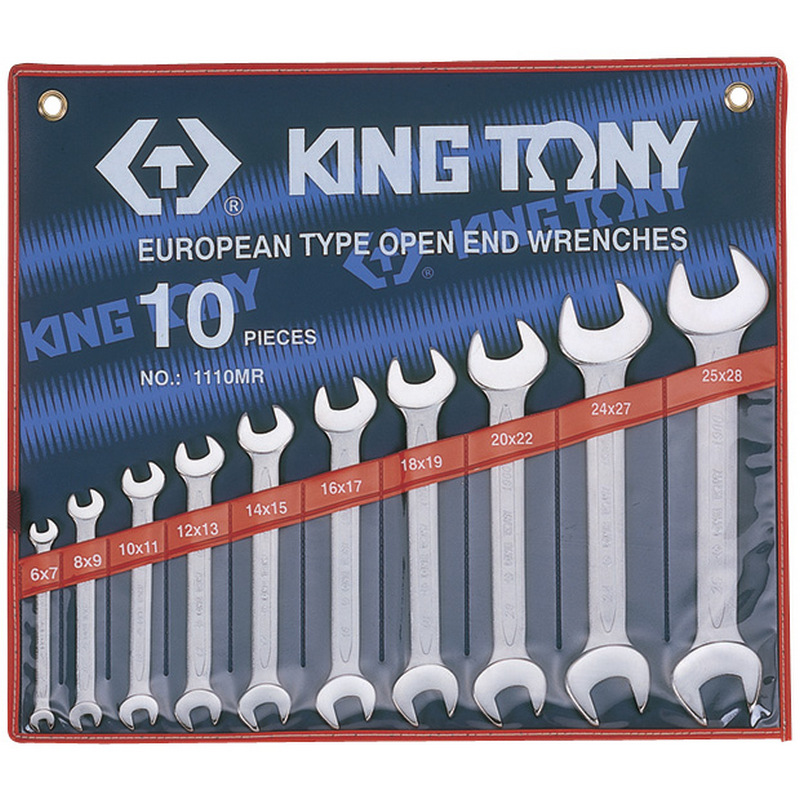 KING TONY Набор рожковых ключей, 6-28 мм, 10 предметов KING TONY Набор рожковых ключей, 6-28 мм, 10 предметов