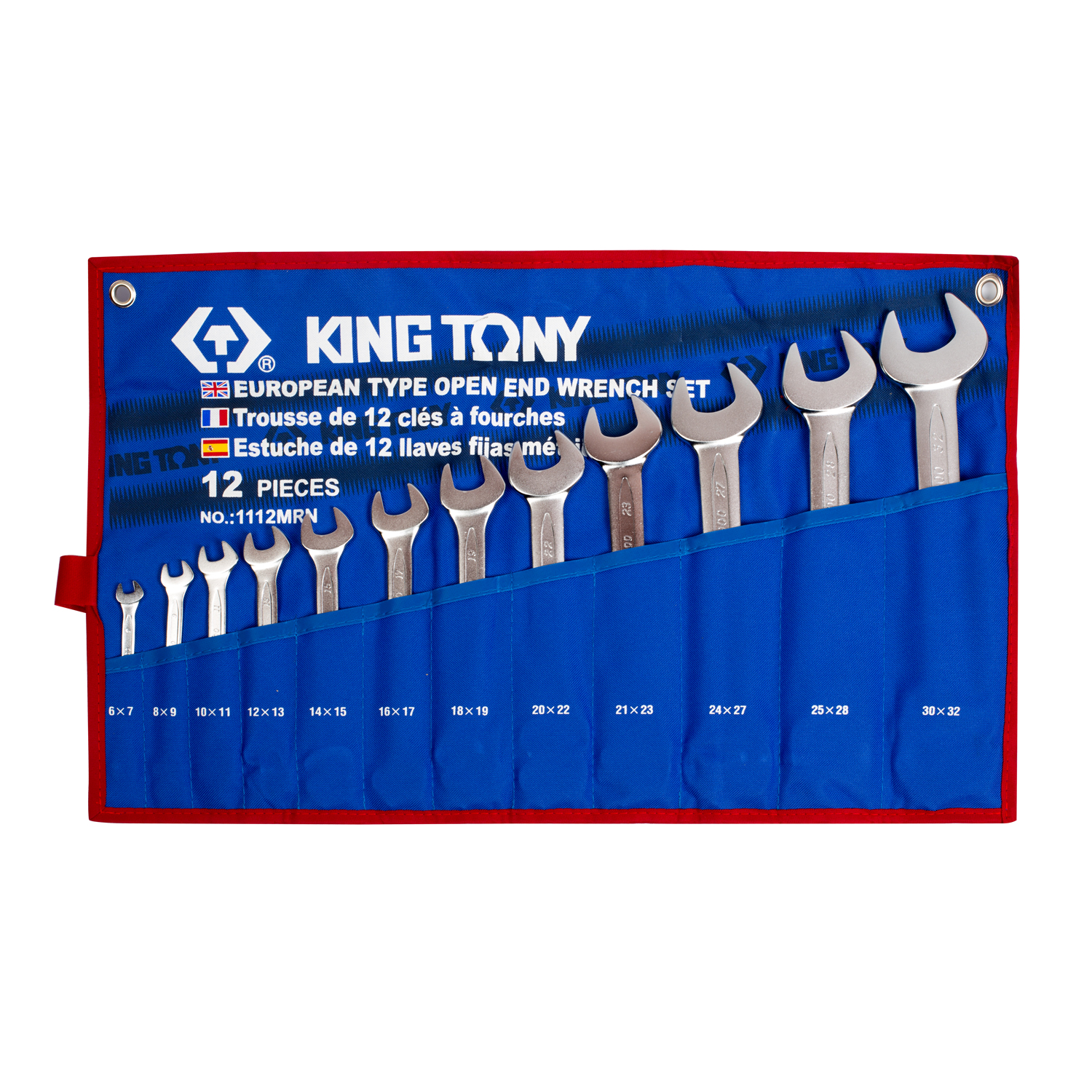 KING TONY Набор рожковых ключей, 6-32 мм , чехол из теторона, 12 предметов KING TONY Набор рожковых ключей, 6-32 мм , чехол из теторона, 12 предметов