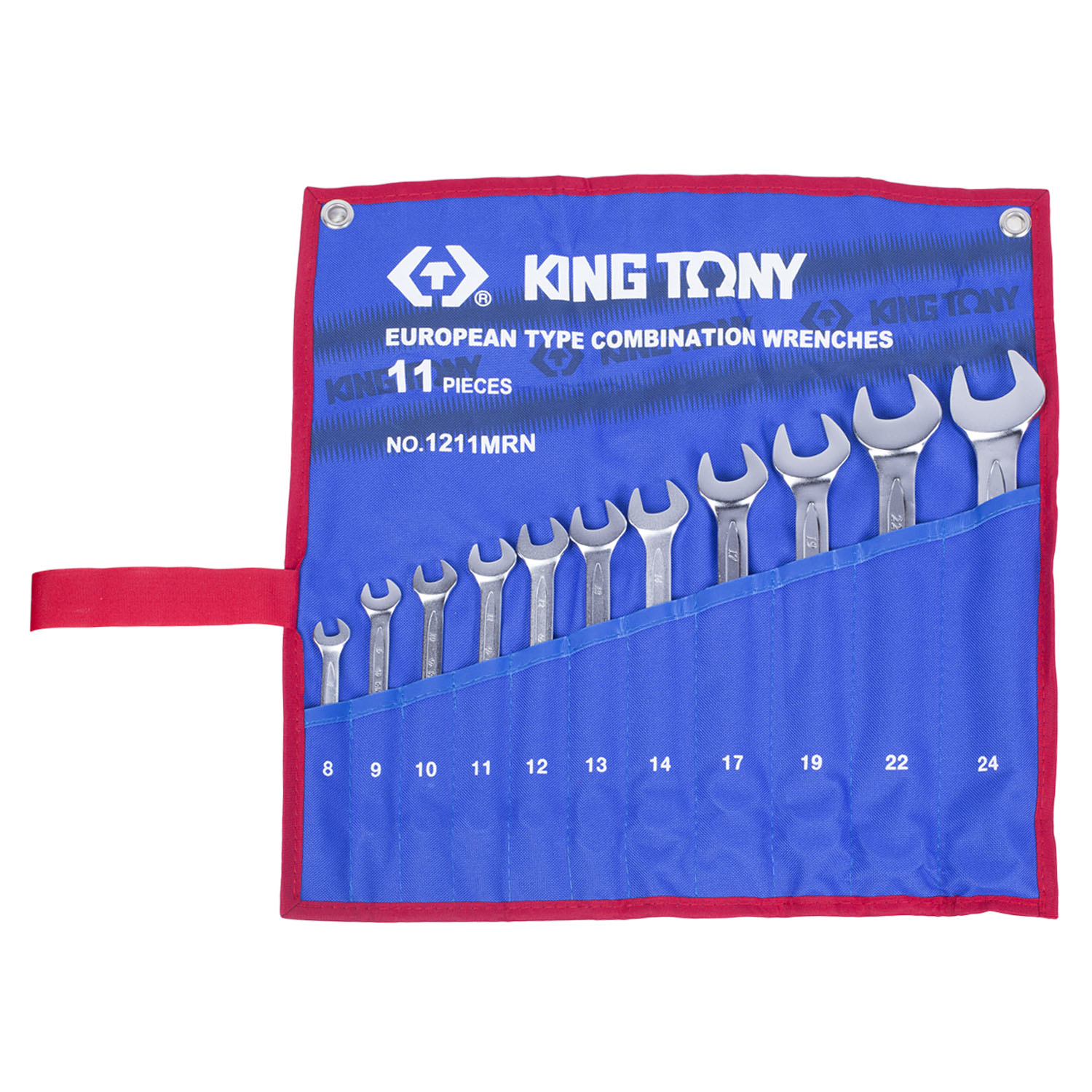 KING TONY Набор комбинированных ключей, 8-24 мм, чехол из теторона, 11 предметов KING TONY Набор комбинированных ключей, 8-24 мм, чехол из теторона, 11 предметов