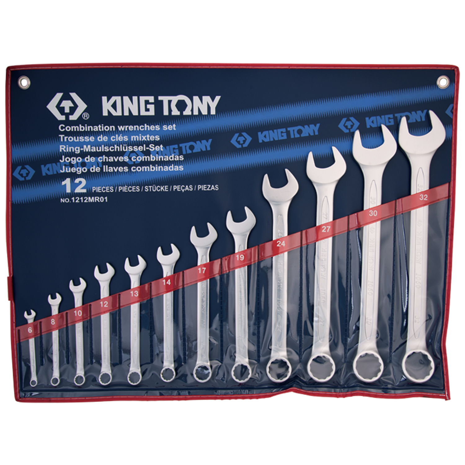 KING TONY Набор комбинированных ключей, 6-32 мм, 12 предметов KING TONY Набор комбинированных ключей, 6-32 мм, 12 предметов