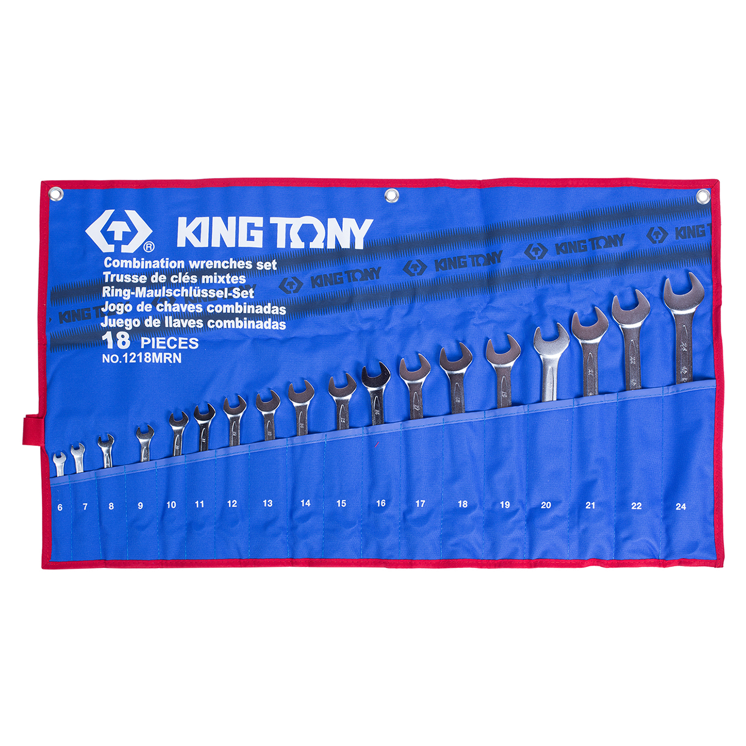 KING TONY Набор комбинированных ключей, 6-24 мм чехол из теторона, 18 предметов KING TONY Набор комбинированных ключей, 6-24 мм чехол из теторона, 18 предметов