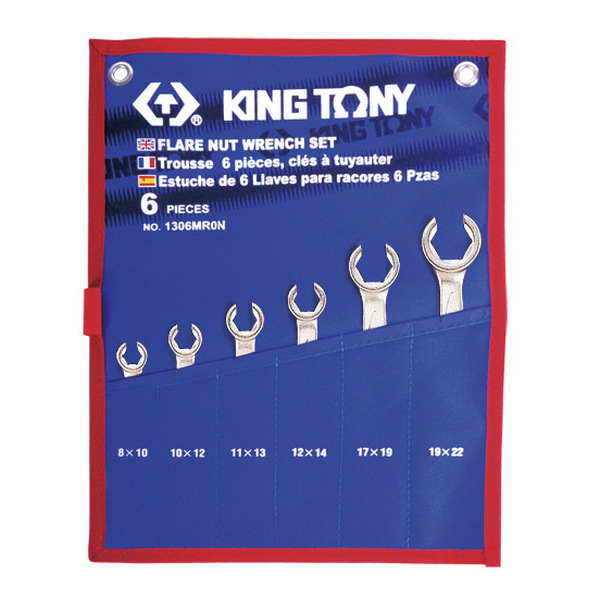 KING TONY Набор разрезных ключей, 8-22 мм, чехол из теторона, 6 предметов KING TONY Набор разрезных ключей, 8-22 мм, чехол из теторона, 6 предметов