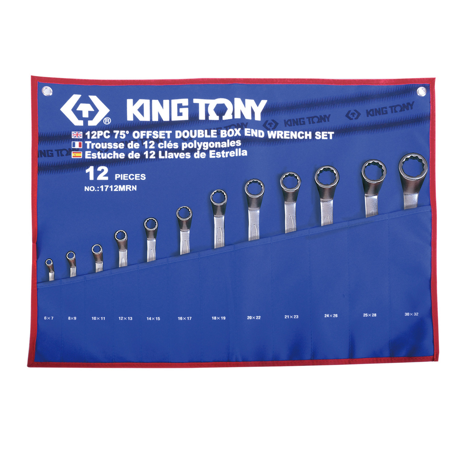 KING TONY Набор накидных ключей, 6-32 мм, чехол из теторона, 12 предметов KING TONY Набор накидных ключей, 6-32 мм, чехол из теторона, 12 предметов