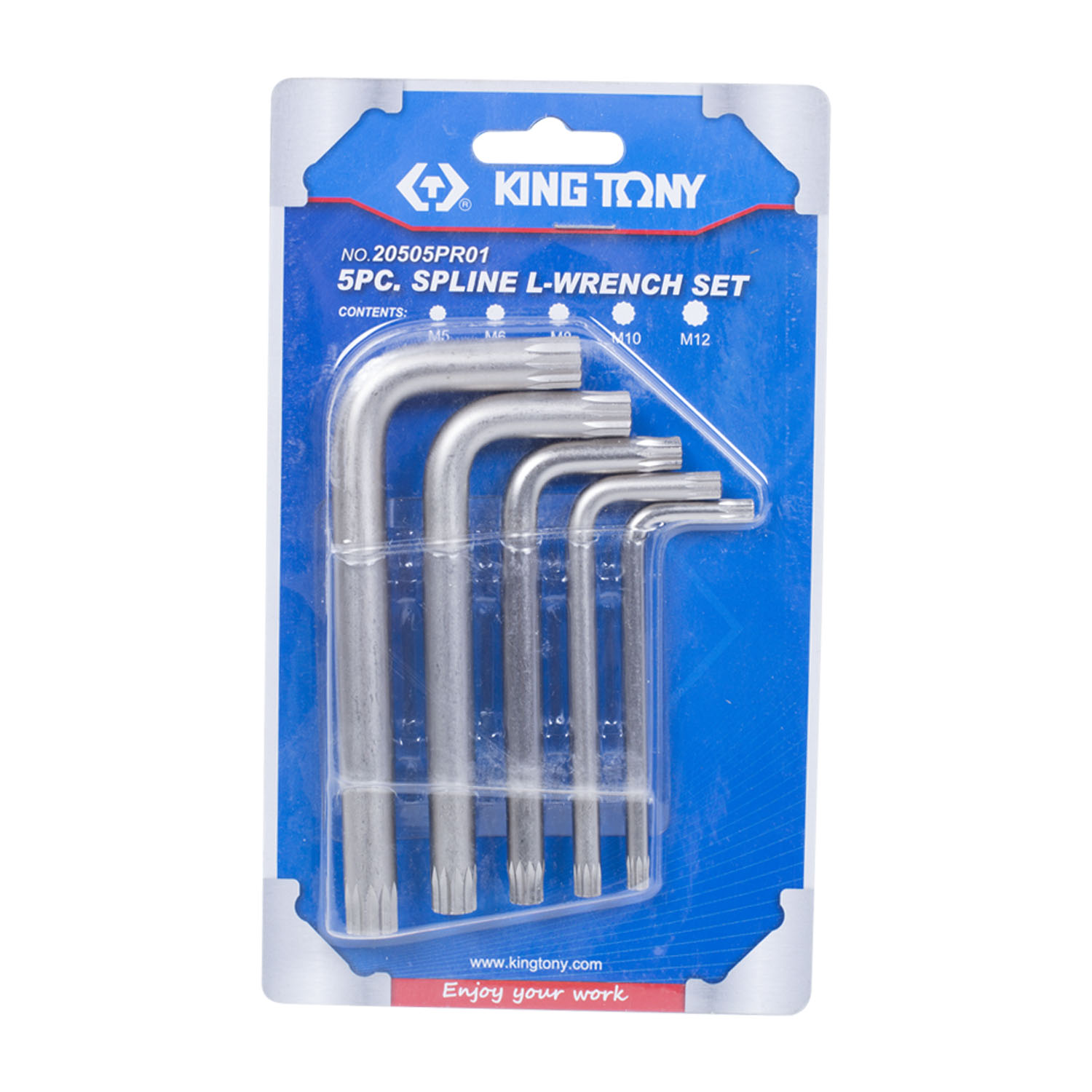 KING TONY Набор Г-образных Spline, M5-M12, короткие, 5 предметов KING TONY Набор Г-образных Spline, M5-M12, короткие, 5 предметов