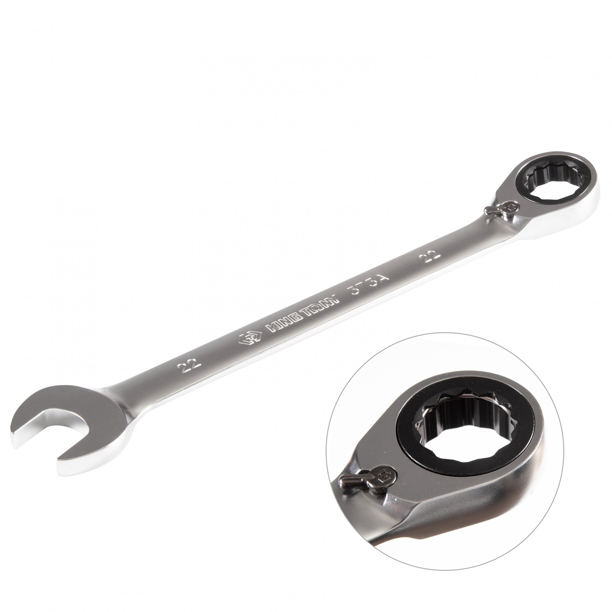 KING TONY Ключ трещоточный комбинированный с реверсом 22 мм KING TONY Ключ трещоточный комбинированный с реверсом 22 мм