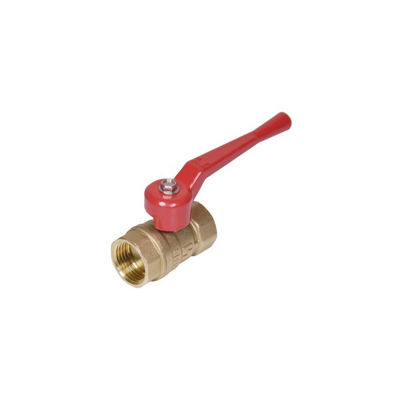 Кран шаровой латунь 11б27п Ду 15 G1/2" Ру16 ВР рычаг красный Кран шаровой латунь 11б27п Ду 15 G1/2" Ру16 ВР рычаг красный