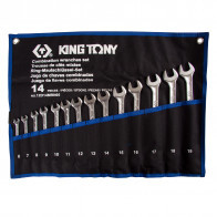 KING TONY Набор комбинированных ключей, 6-19 мм, чехол из теторона, 14 предметов