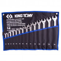 KING TONY Набор комбинированных ключей, 8-24 мм, чехол из теторона, 14 предметов