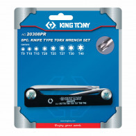 KING TONY Набор Г-образных Torx, T9-T40, складные, 8 предметов