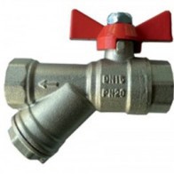 Кран шаровой-фильтр бабочка В-В 1/2" ALTSTREAM