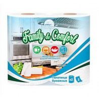 Полотенца бумажные Family&Comfort “Белые, 2х-слойные, 60 листов”, 2 шт